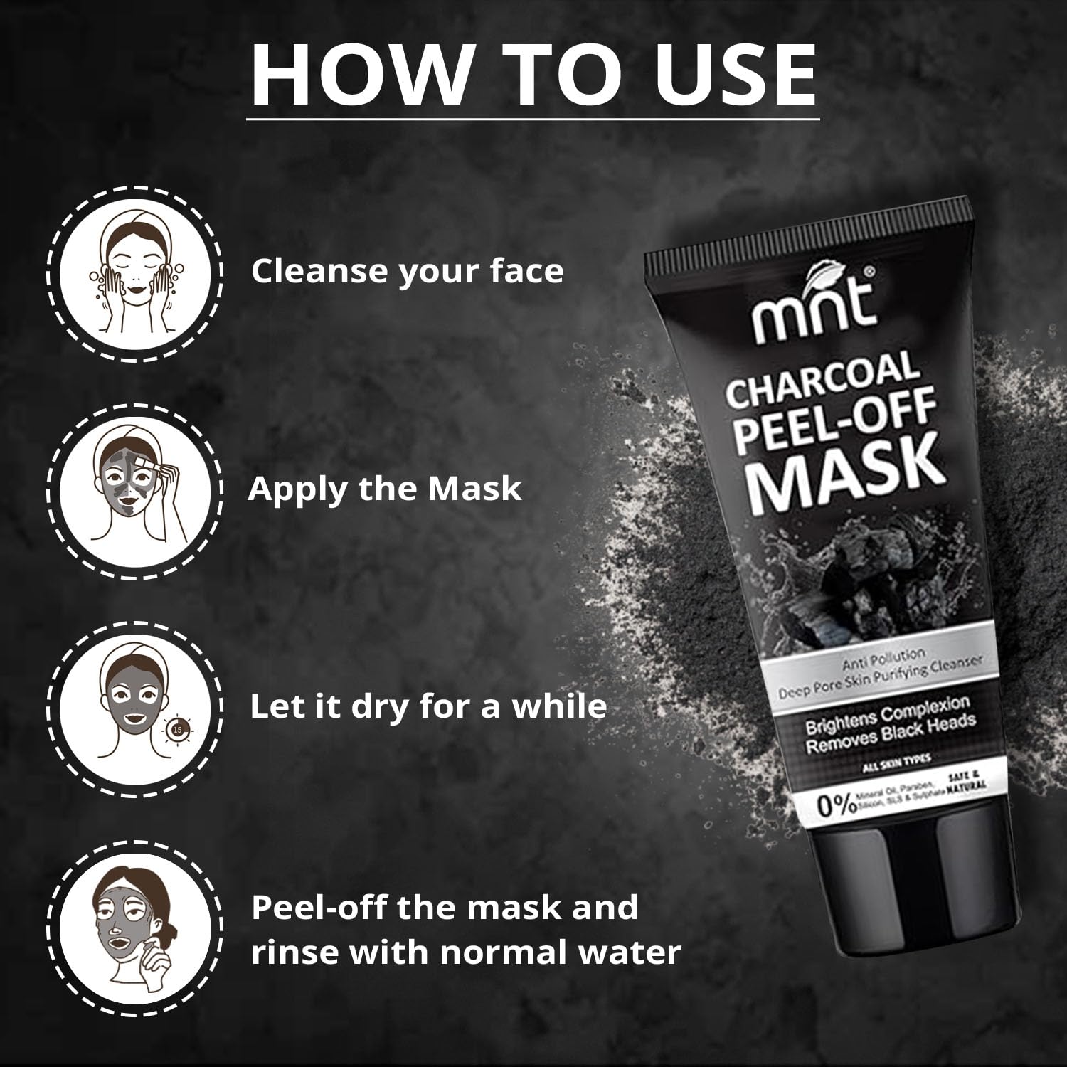 Charcoal Peel Off Mask for Women & Men | Removes Blackheads & Whiteheads | Deep Cleansing Charcoal Peel Off Mask for Oily Skin & Dull Face | 100 g