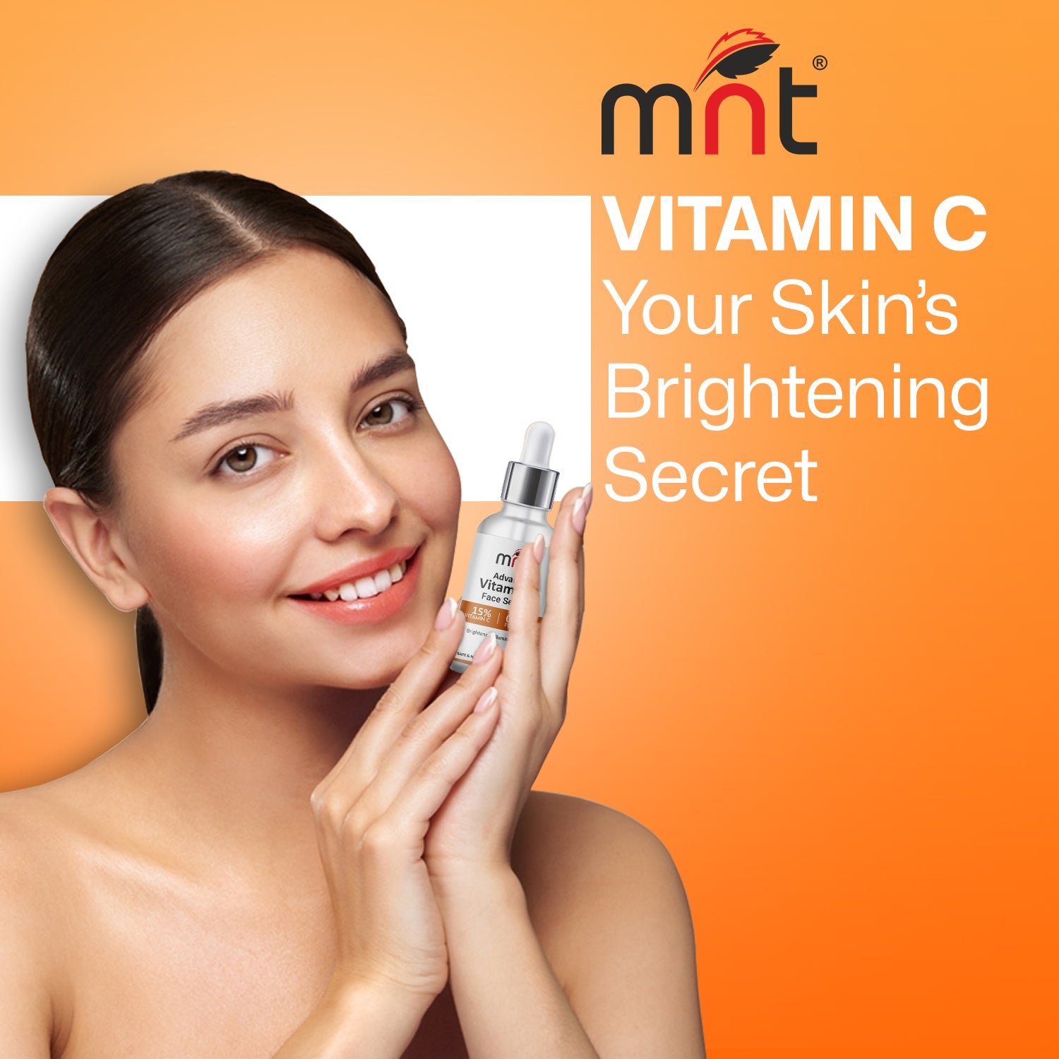 15% Vitamin C Face Serum with 0.5% Ferulic Acid for Glowing Skin, 30 ml